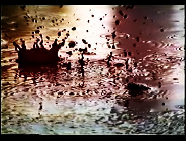 Video Art Rain Blood, this is a video still from the most controversial work of Video Art by Barbara Agreste.